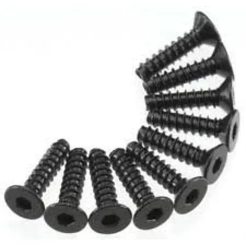 Axial 466 M3x12mm Hex Socket Tapping Flat Head (Black) (10Pcs) 1