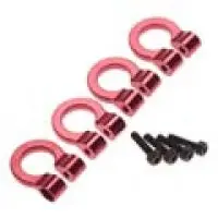 Hr 1/10 Aluminum Red Tow Shackle D-Rings (4) 1