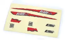 Blade Decal Sheet, Red Graphics: Bmcx 1