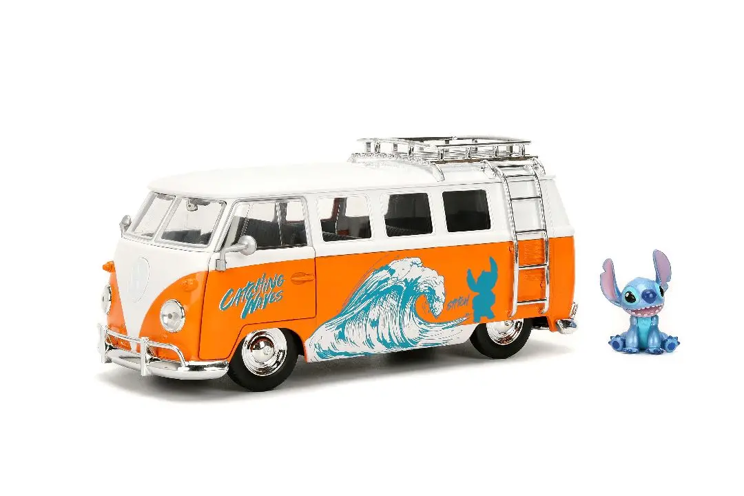 Jada 1/24 "Hollywood Rides" - Disney - 1961 Vw Bus W/ Stitch 1