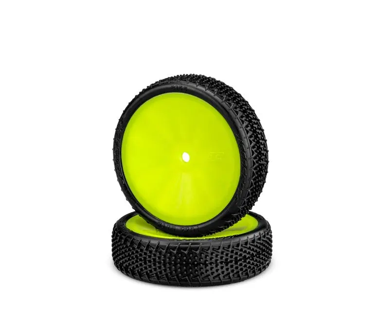 Fuzz Bite 2Wd Buggy Front Tires, Pink Comp, Yellow Wheel (2) 1