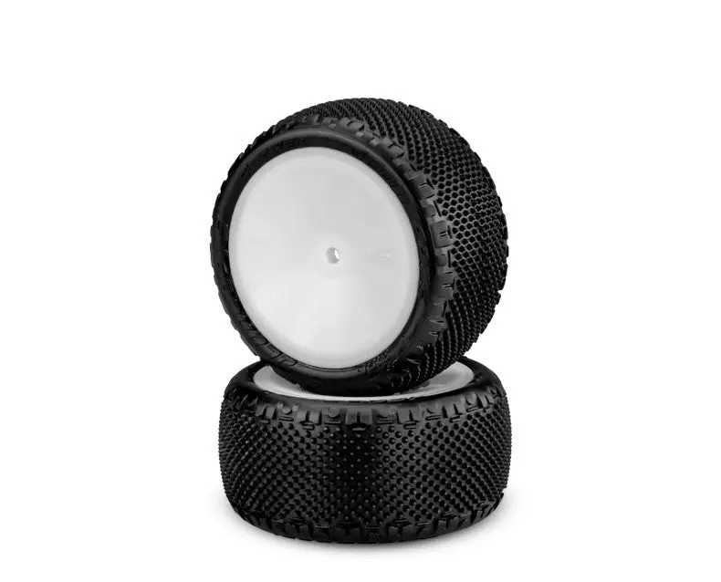 Pin Swag 1/10 Rear Buggy Tires, Pre-Glued, White 1