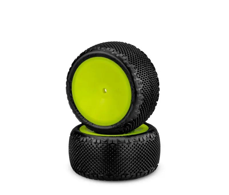 Pin Swag 1/10 Rear Buggy Tires, Pre-Glued, Yellow 1