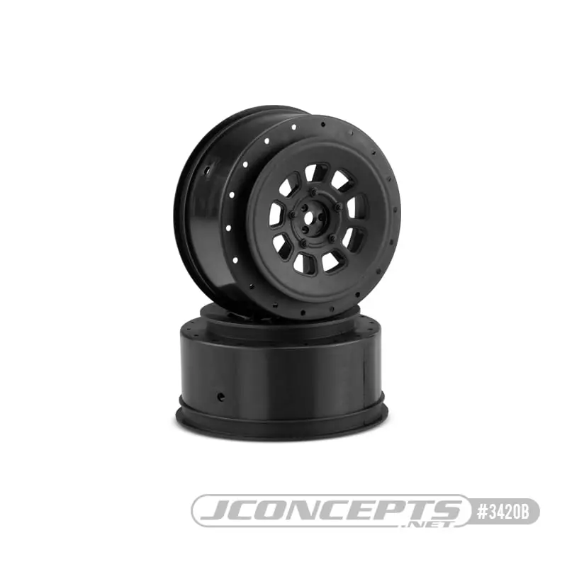 9-Shot Short Course Truck Wheel, +3 Offset, Black (2) 1