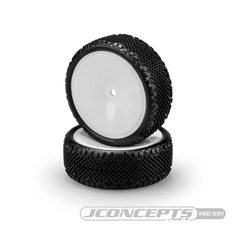 Wide Pin Swag Pre-Glued Wd Buggy Front Tire, White (2) 1