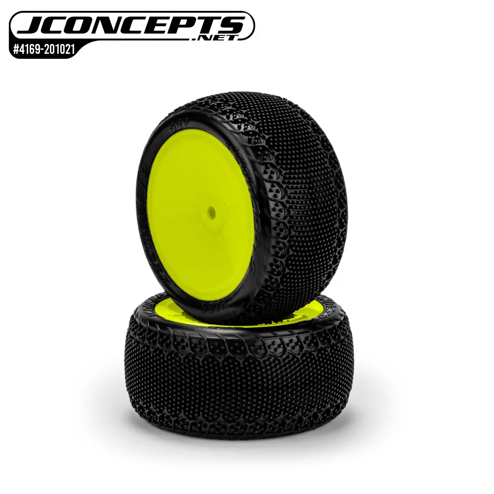 3Dp 2.2" 2Wd Buggy Pre-Glued Rear Tire (2), Yellow 1