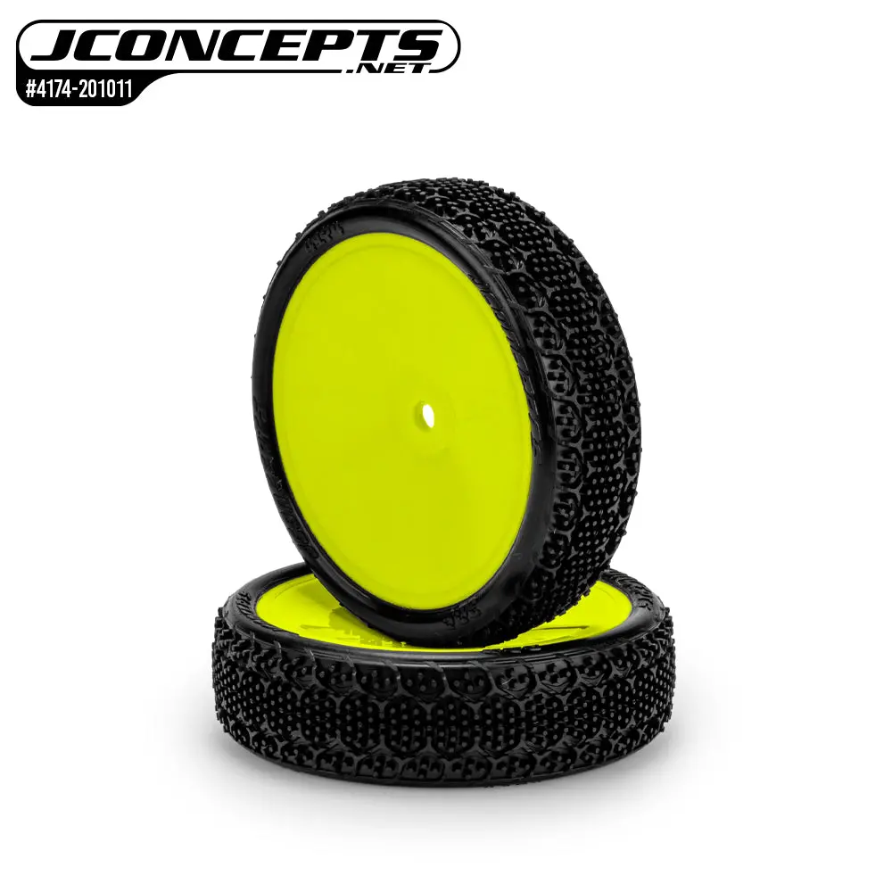 3Dp 2.2" 2Wd Buggy Pre-Glued Front Tire (2), Yellow 1