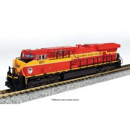 Kato N 176-8947 Dcc Ready Ge Es44c4 Gevo Locomotive Florida East Coast Fec #805 1