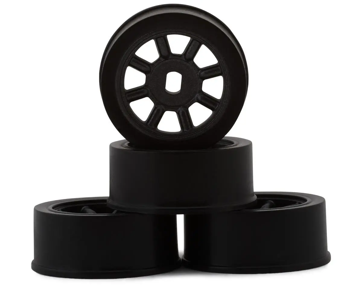 Mini-Z Awd Watanabe 8 Spoke Wheels, 0Mm Offset, Black (4) 1
