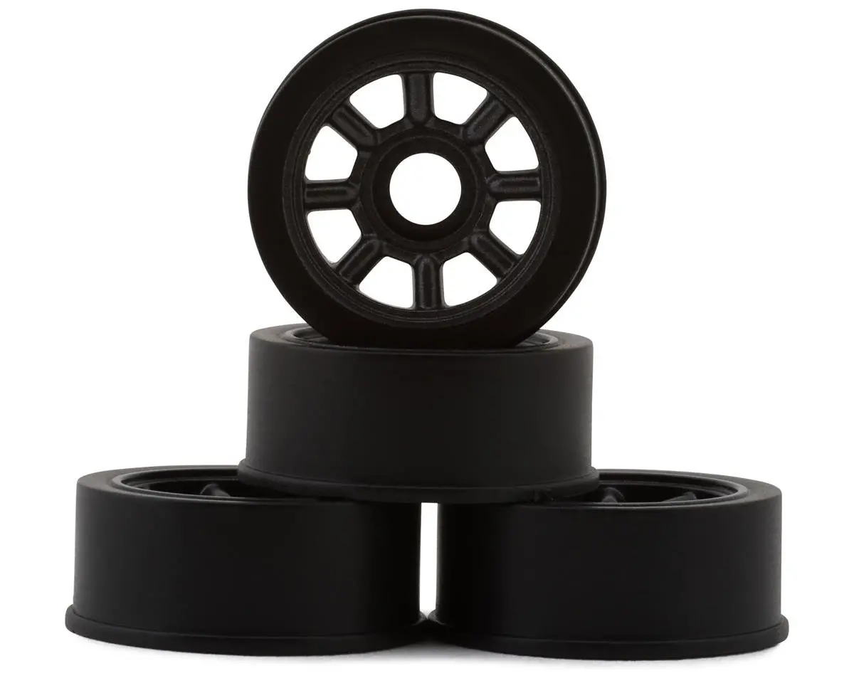 Mini-Z Rwd Watanabe 8 Spoke Wheels, 0Mm Offset, Black (4) 1