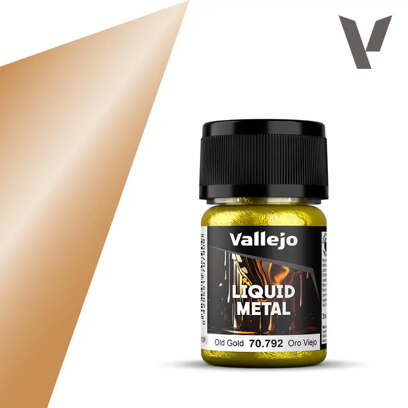 Vallejo Liquid Metal: Old Gold Alcohol Base 35Ml 1