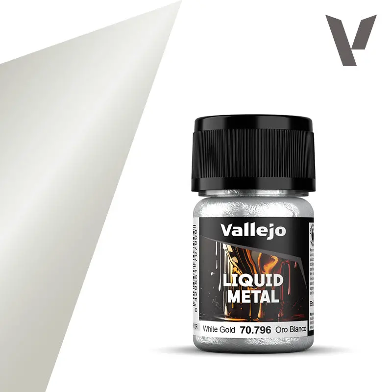 Vallejo Liquid Metal: White Gold Alcohol Base 35Ml 1
