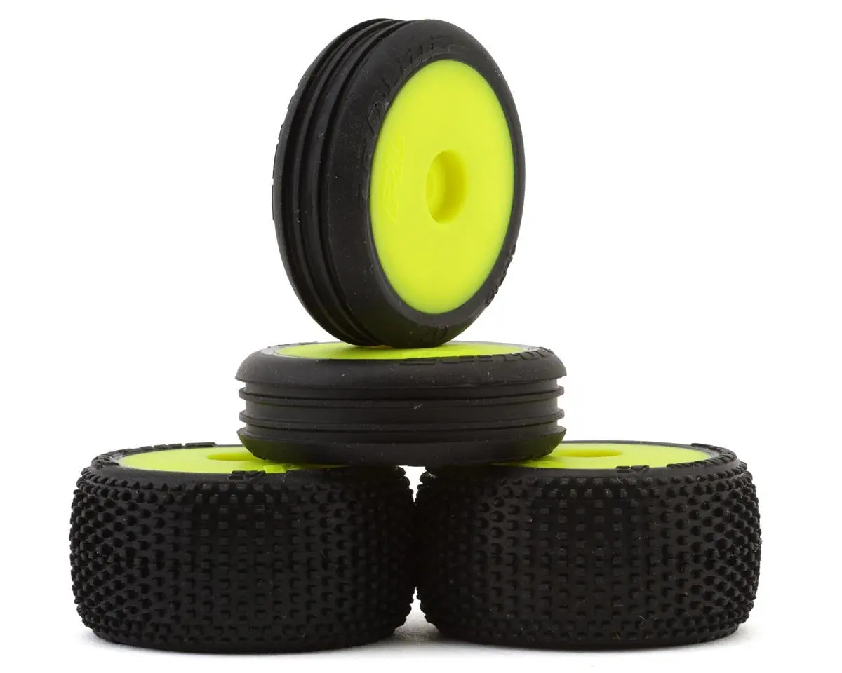 Micro-B Pre-Glued Tires, Yellow (4) 1