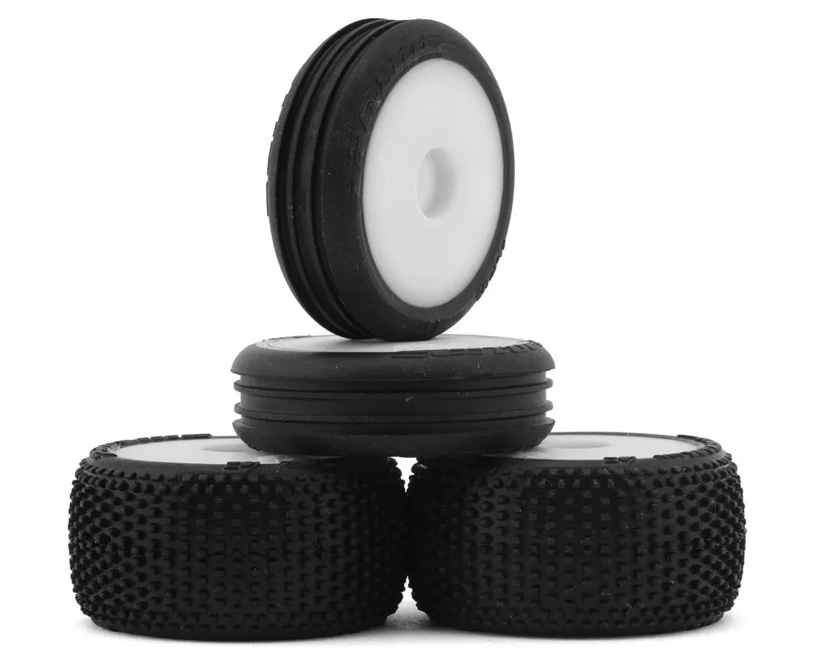 Micro-B Pre-Glued Tires, White (4) 1