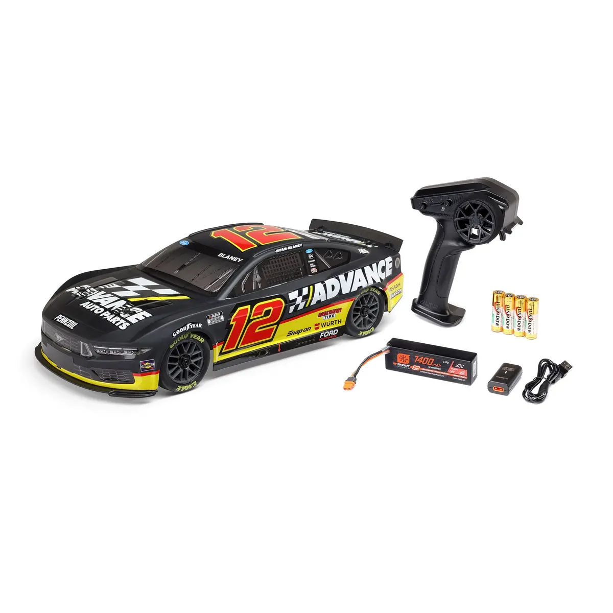 2025 Nascar Ford Mustang 1/12 Stock Car Rtr, Ryan Blaney #12 1