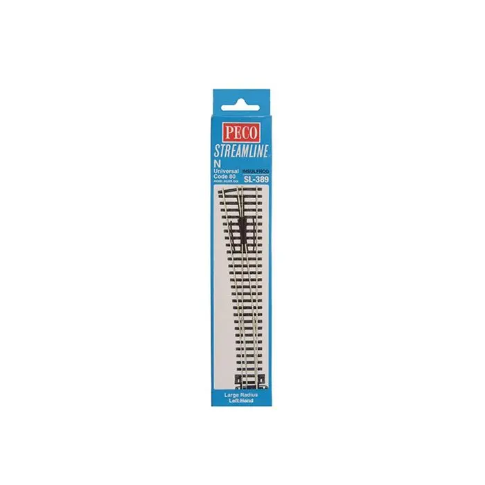 Peco Sl-389 N Code 80 Lh Large Radius Turnout 1