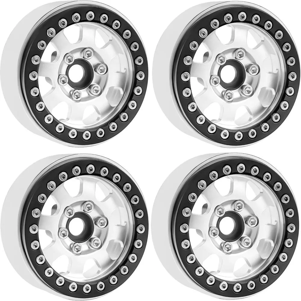 B1aluminum 1.9 Beadlock Wheels, 9Mm Hubs, Silver (4) 1