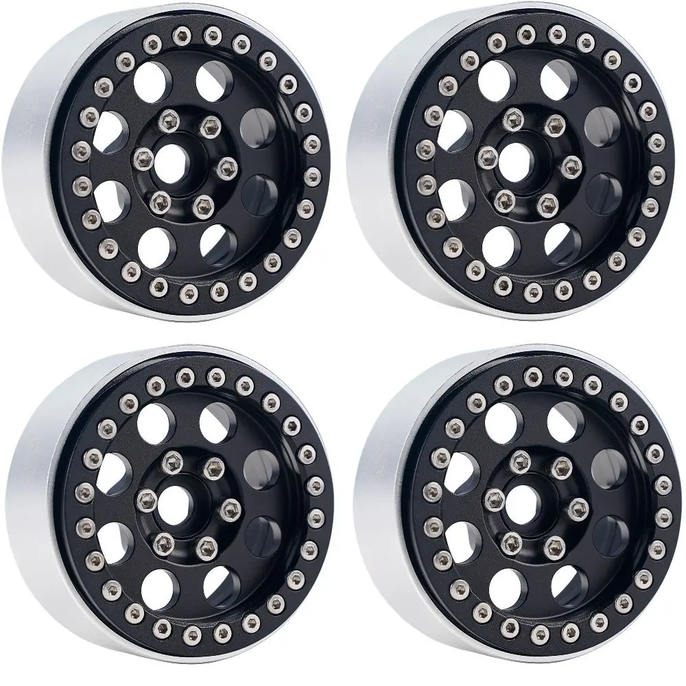 B2 Aluminum 1.9 Beadlock Wheels, 9Mm Hubs, Black (4) 1