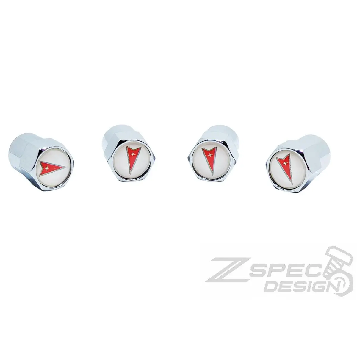 Chrome Valve Stem Tire Caps, Pontiac Style 1