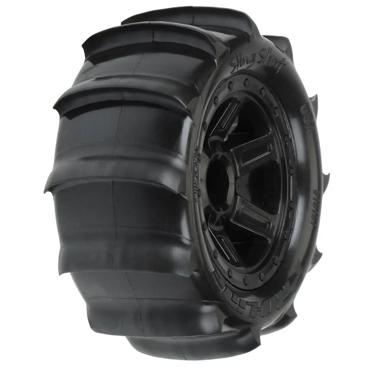 Sling Shot 1/16 F/R 2.2" Mounted Tires, Black (2) 1