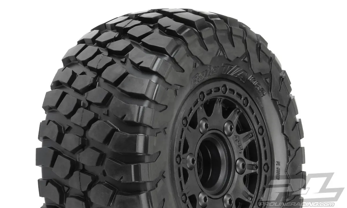 Baja Kr2 Sc 2.2"/3.0" M2 Tires, Raid Black Wheels 1