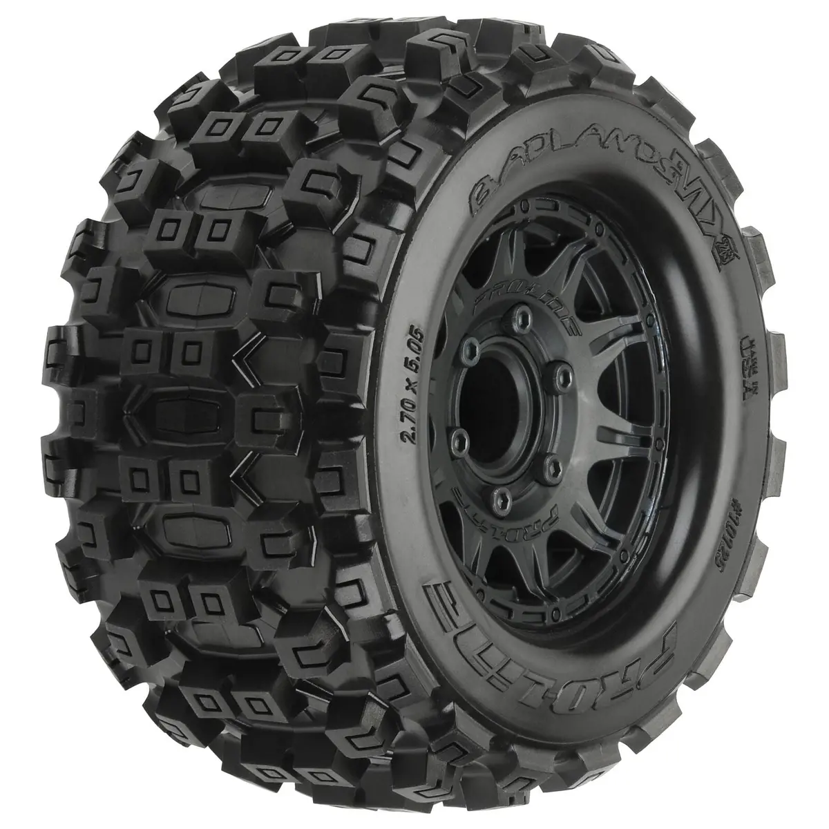 Badlands Mx28 1/10 F/R 2.8" Mtd Tires, Black (2) 1