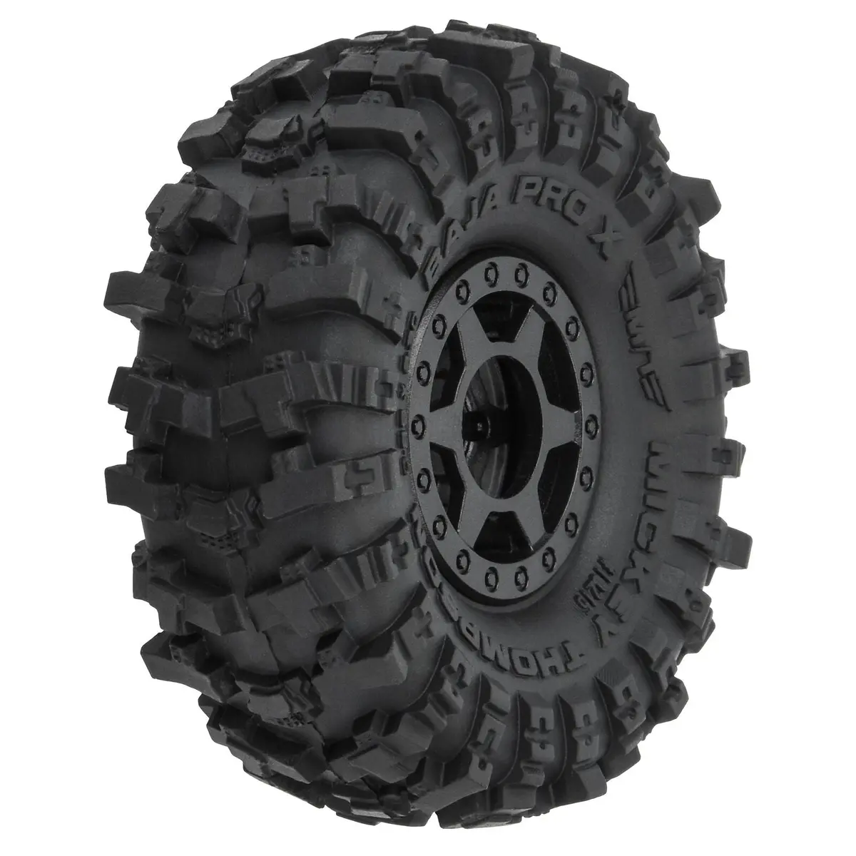 Mt Baja Pro X 1/24 F/R 1.0" Mtd Tires, Black (2) 1