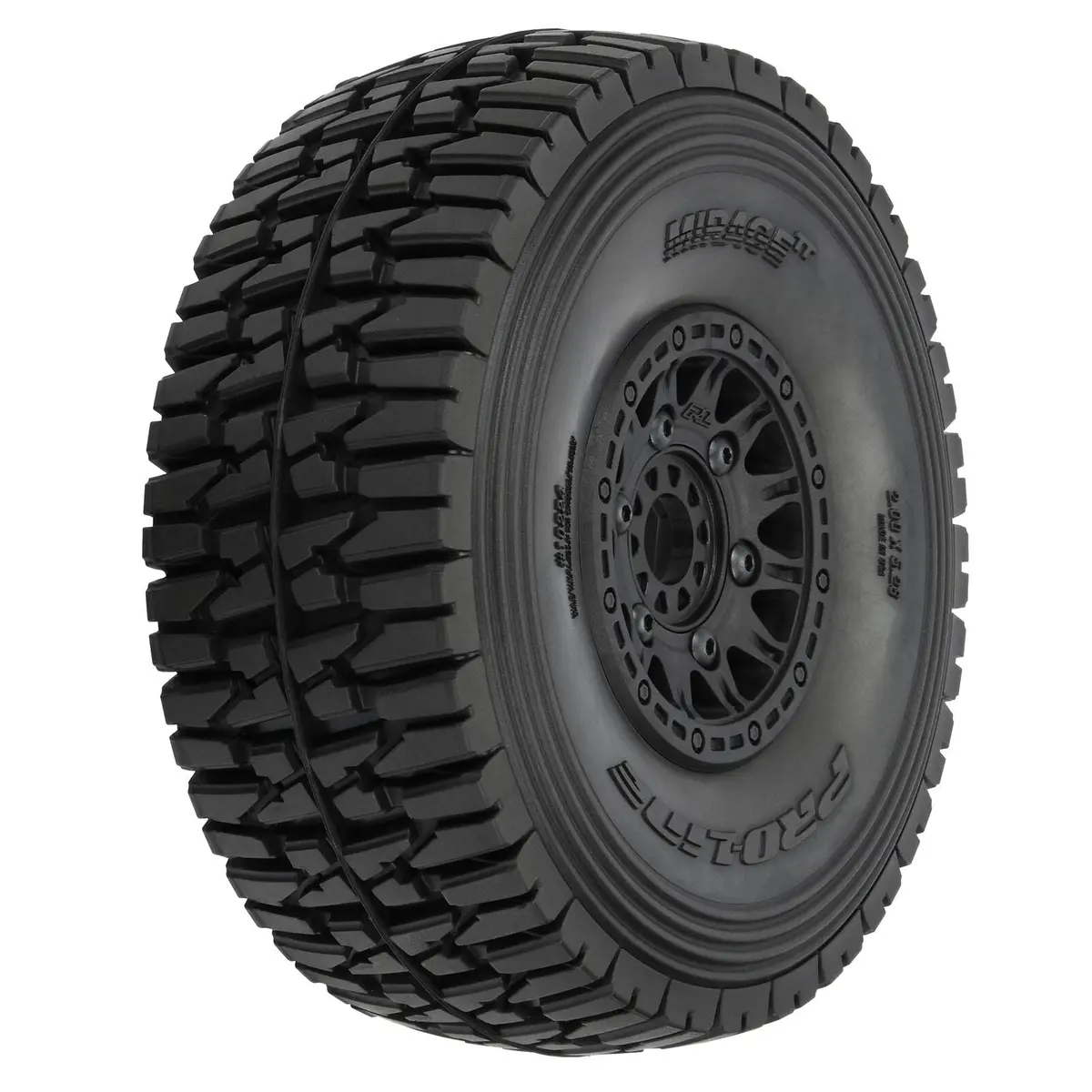 Mirage Tt Belted 1/7 F/R Mtd Tires, Black (2) 1
