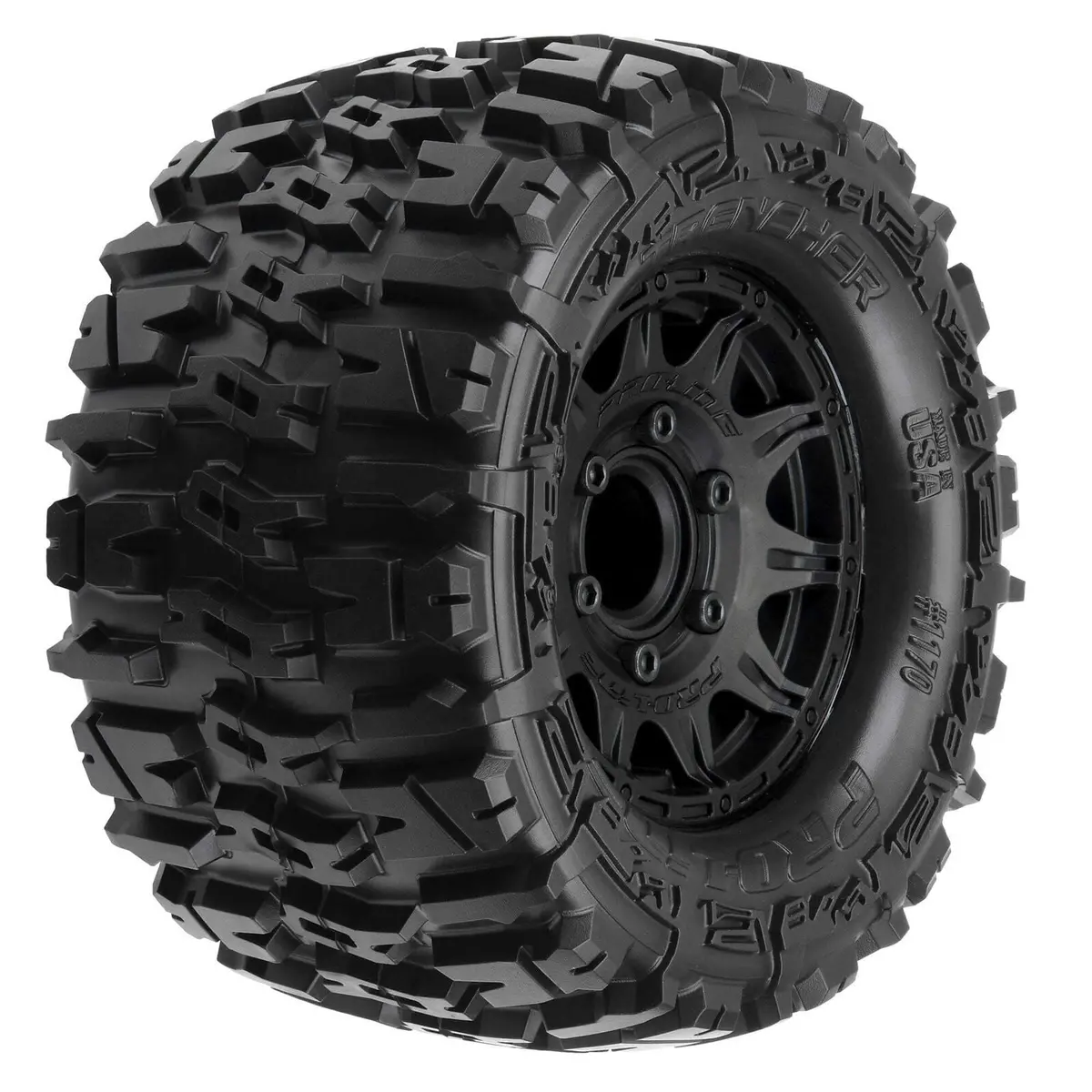 Trencher 1/10 F/R 2.8" Mt Mounted Tires, Black (2) 1