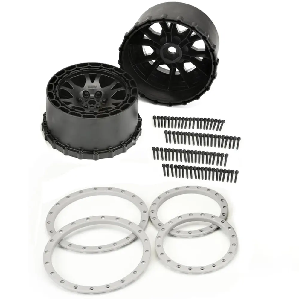 Impulse Pro-Loc Black Wheels, Gray Rings, X-Maxx 1