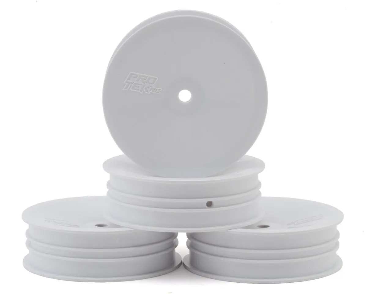 Protek Rc 1/10 2Wd Buggy Front Wheel, Narrow, White (4) 1