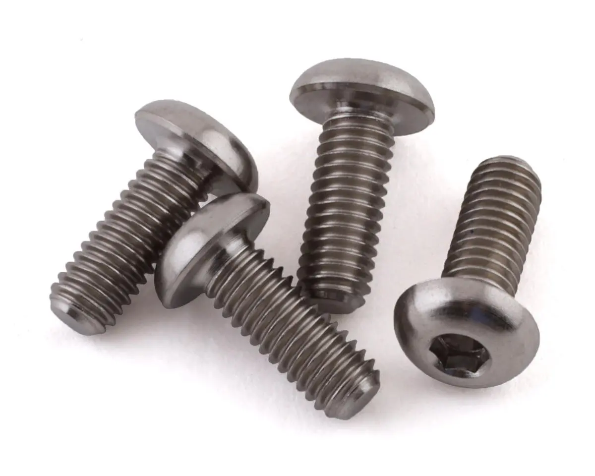 Grade 5 Titanium Button Head Screw, 3X8mm (4) 1