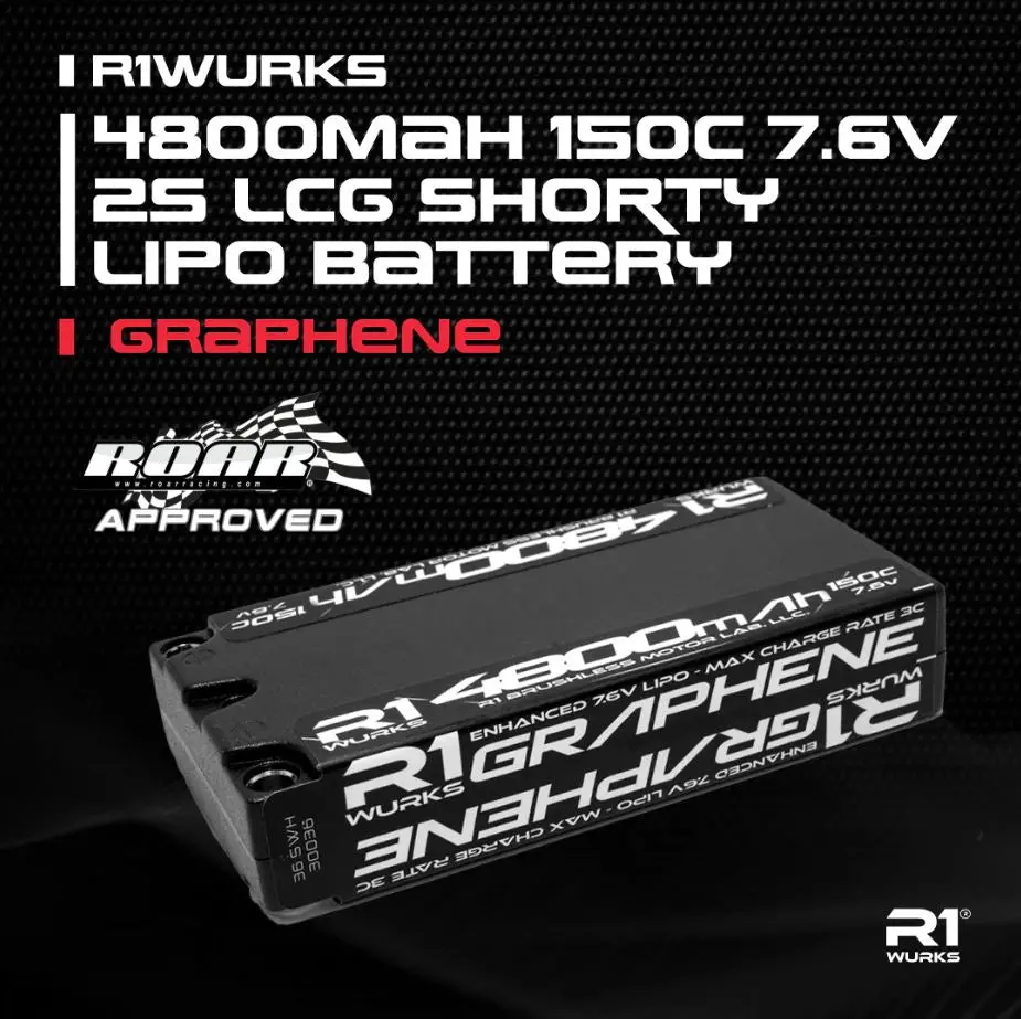 Enhanced Graphene 7.6V 2S Shorty Lipo Battery, 4800Mah 150C 1