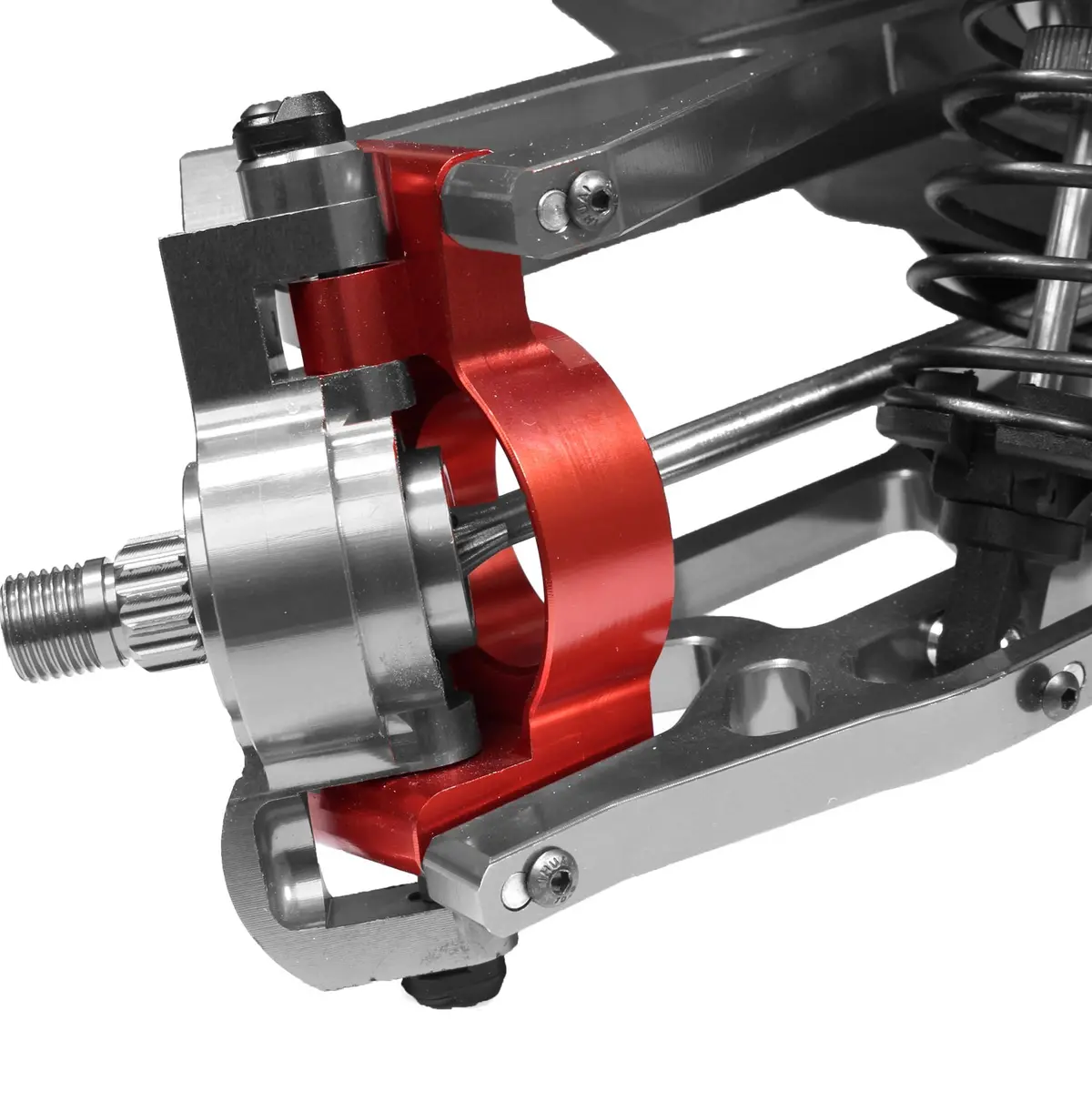 Front Aluminum Hub Carrier Set, Red, X-Maxx 1