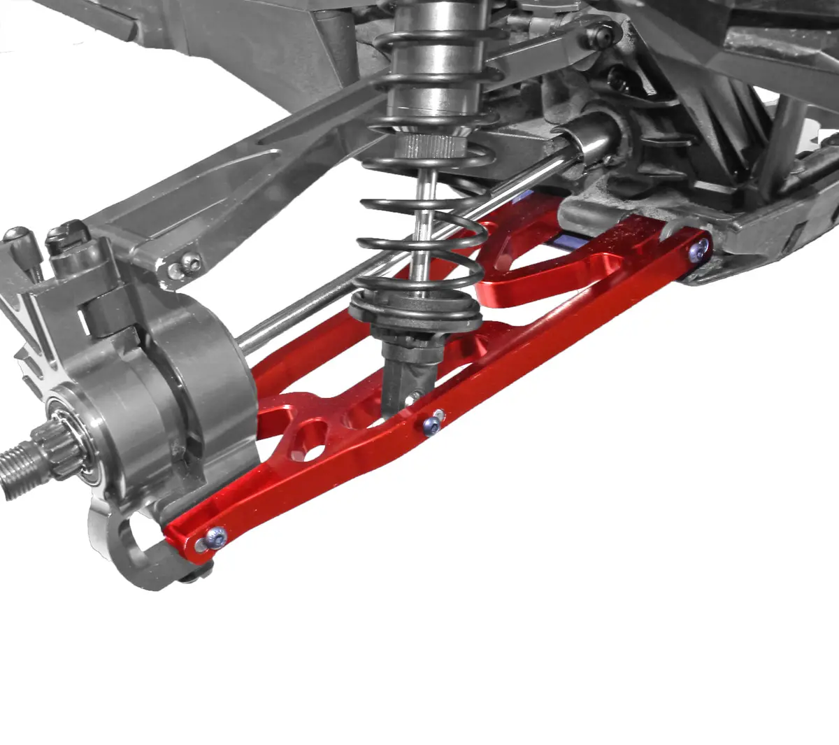 Aluminum Lower Suspension Arm Set, Red, X-Maxx 1