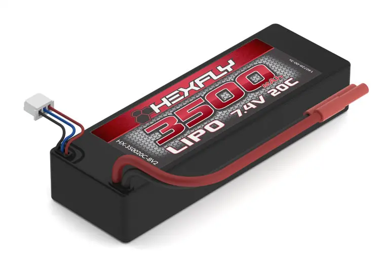 Hexfly 3500Mah 7.4V Lipo Battery With Banana Adapter 1
