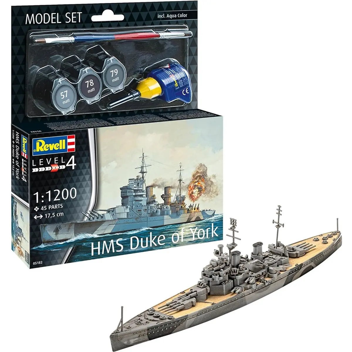 Revell Battleship Hms Duke Of York 1:1200 Model Gift Set 1