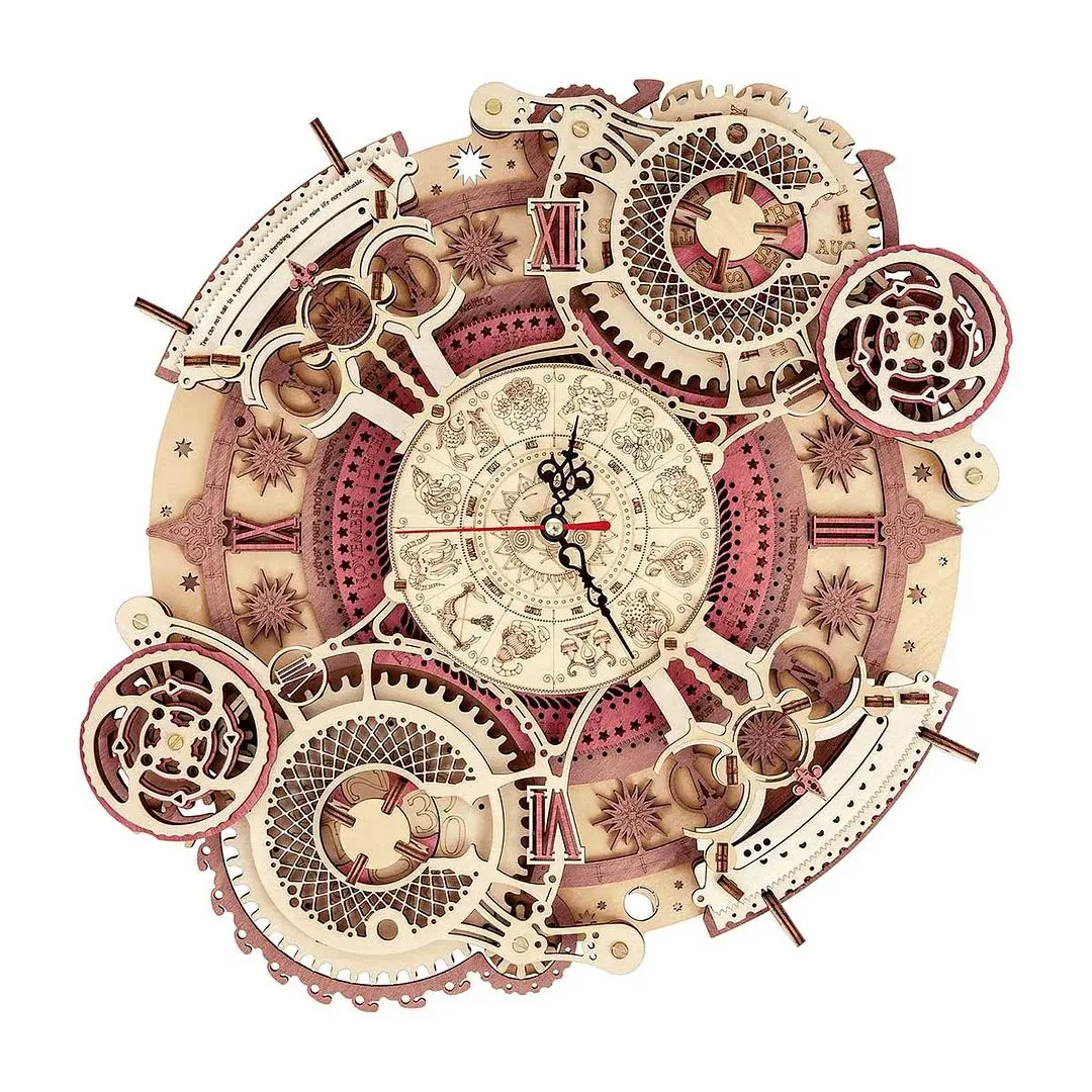Rokr Zodiac Wall Clock Mechanical Time Art Engine 1