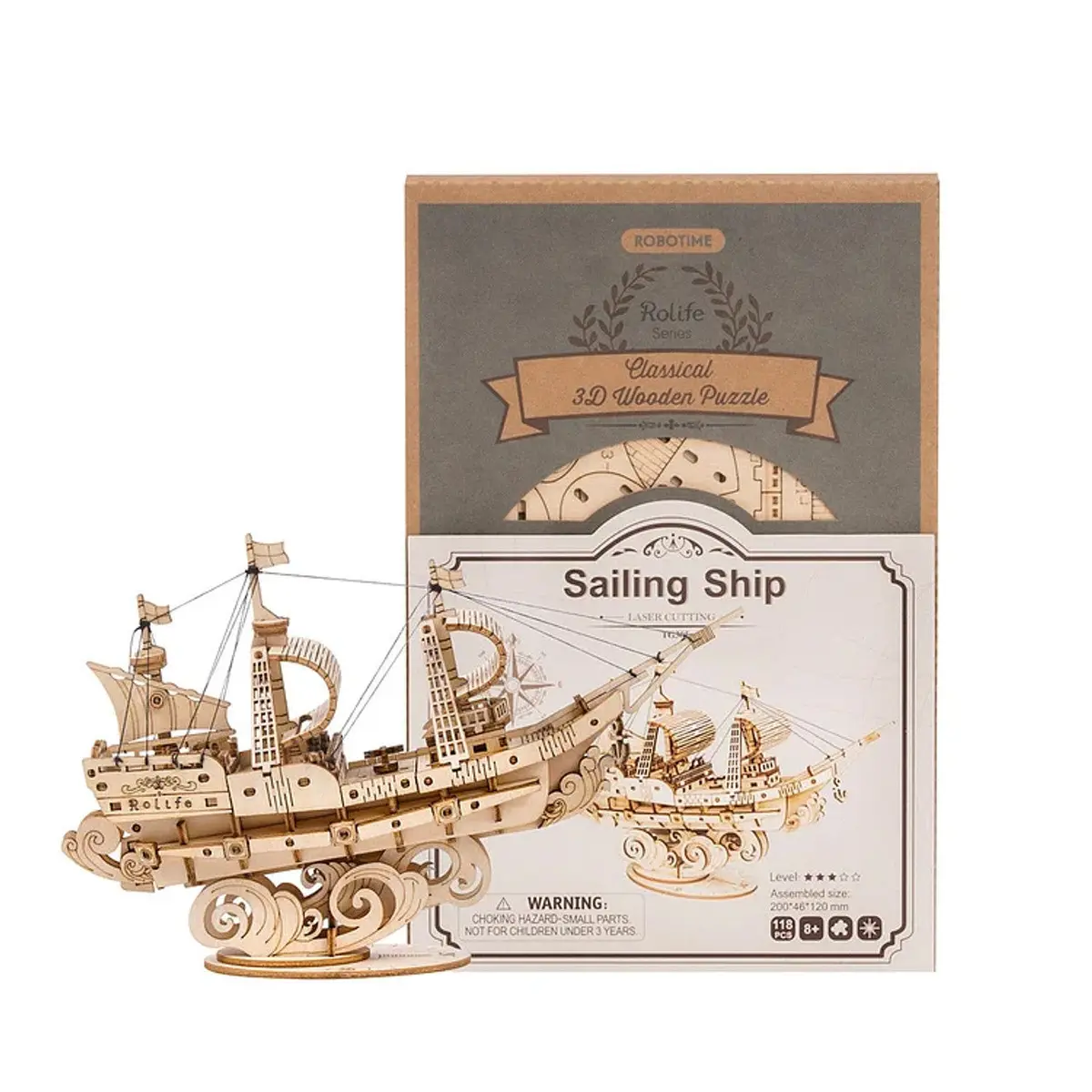 Rolife Sailling Ship Model 3D Wooden Puzzle 1
