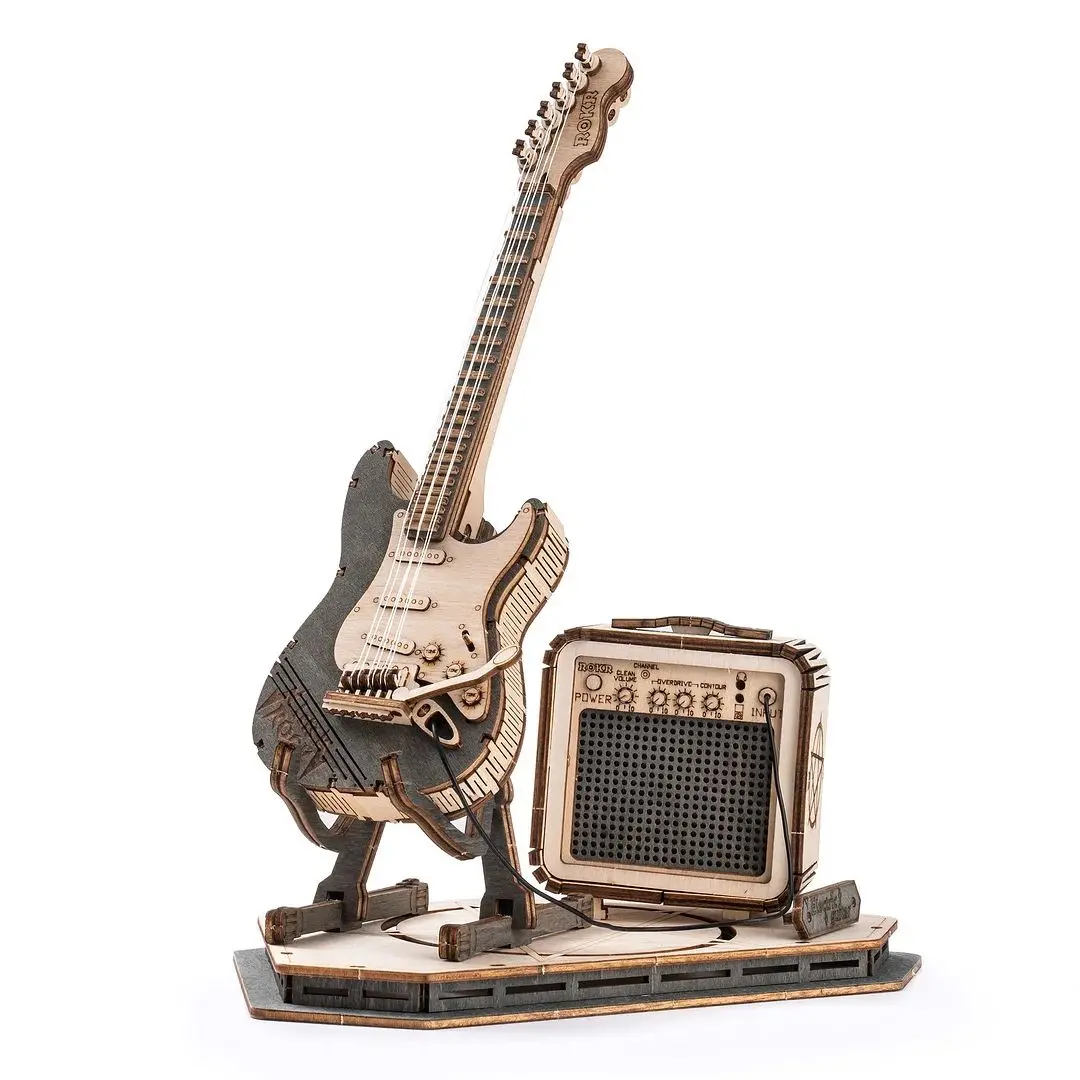 Rokr Electric Guitar Model 3D Wooden Puzzle 1