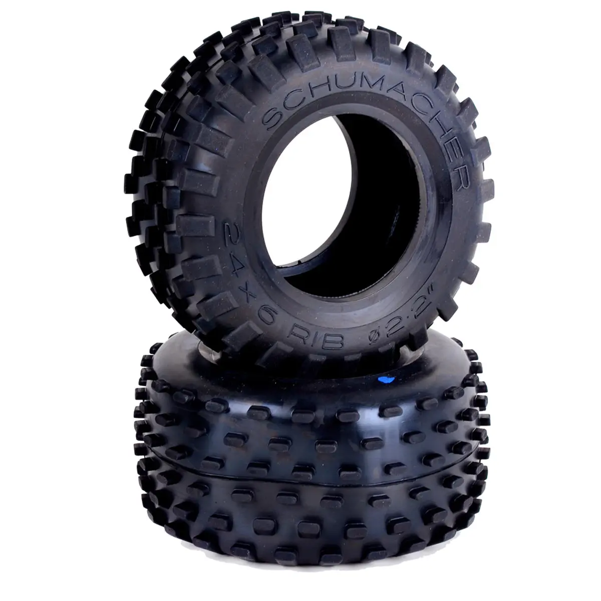 Stagger Rib 2.2" Front 1/10 Truck Tires, Yellow 1