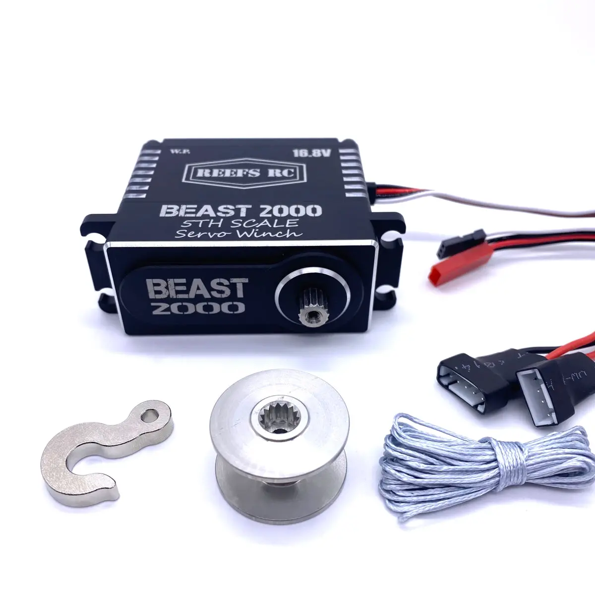 Beast 2000 1/5 Servo Winch W/ Spool, Hook, Line, 3S & 4S 1