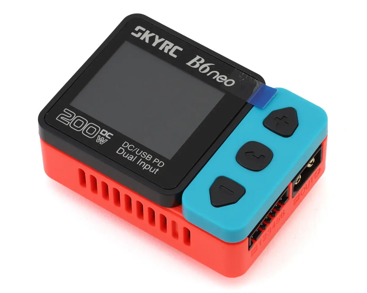 B6 Neo Dc Battery Charger, 6S/10A/200W, Red/Blue 1