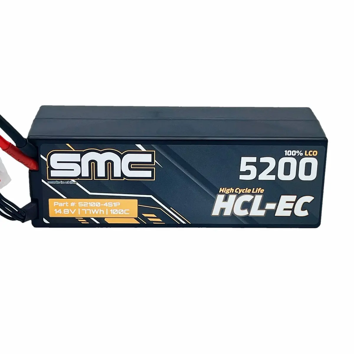 Hcl-Ec 14.8V 4S Hardcase Lipo Battery, 5200Mah 100C W/ Deans/T-Plug 1