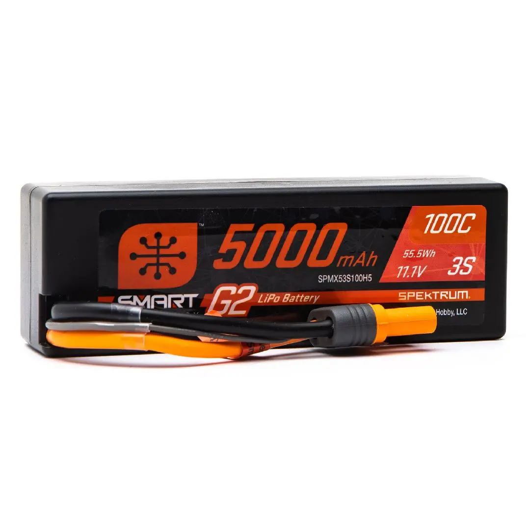Spektrum 5000Mah 3S 11.1V 100C Smart G2 Hard Case Lipo Ic5 1