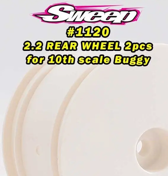 1/10 Buggy 2.2" Rear Wheel, White (2) 1