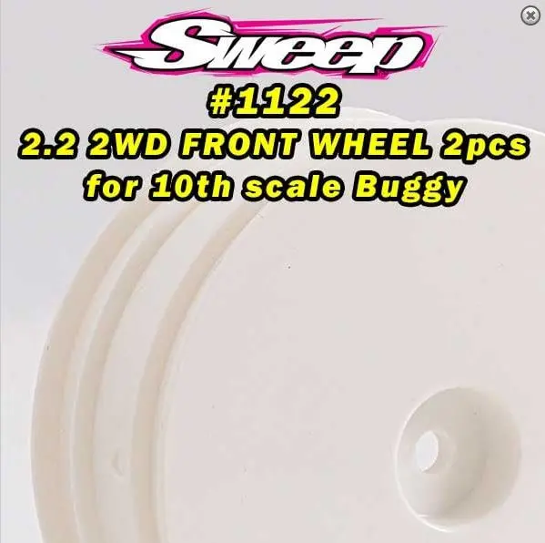 1/10 Buggy 2.2" 2Wd Front Wheel, White (2) 1