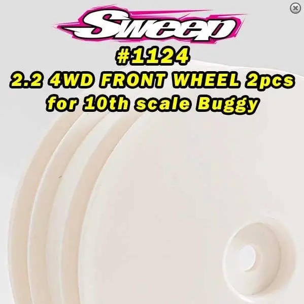 1/10 Buggy 2.2" 4Wd Front Wheel, White (2) 1