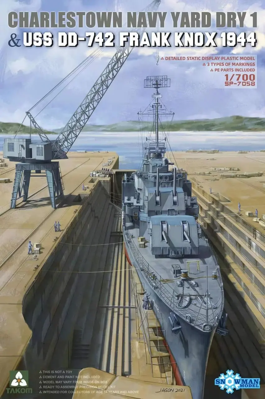 Takom Sp7058 1/700 Charlestown Navy Yard Dry 1 & Uss Dd-742 Frank Knox 1944 1