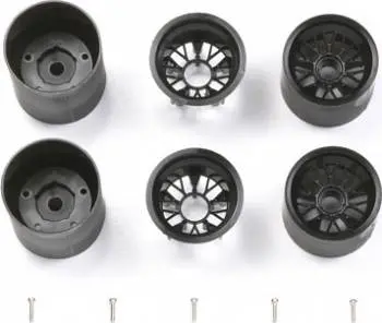 Tamiya Mesh Wheel Set Fr/R Blk(2):F103 1